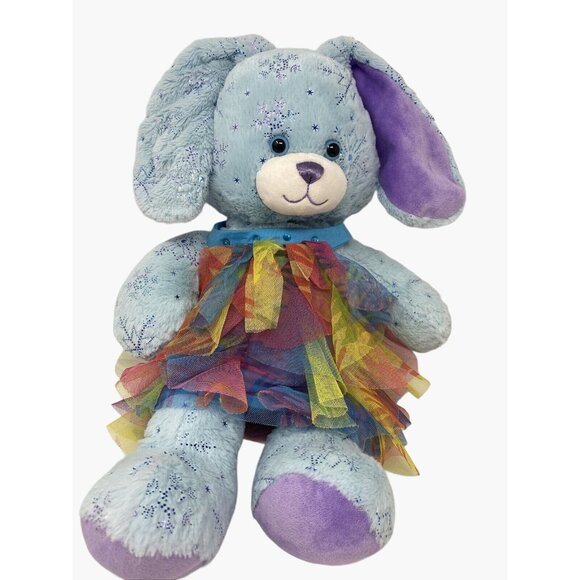 Build-A-Bear 16" Blue Bunny Plush With Snowflake Sparkle and Dress - Picture 1 of 6